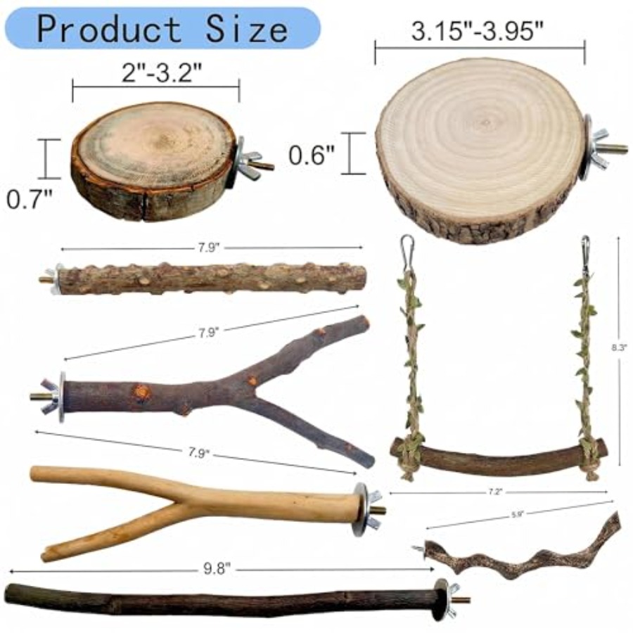 8PCS natural wood bird perches - đánh giá và giá Health & Wellness Retailers